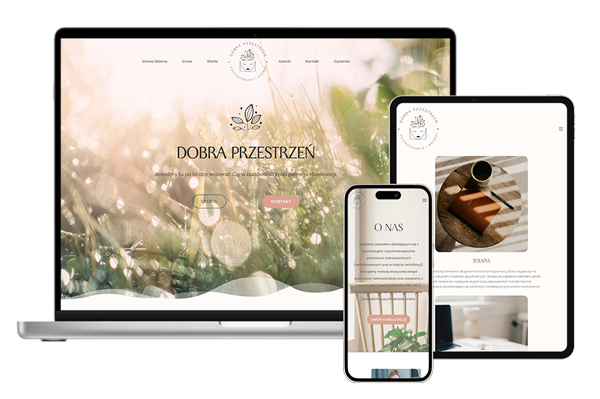 Therapy office website design with a soothing aesthetic for mental health professionals.